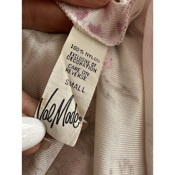 Vintage Val Mode Size Small 100% Nylon Floral Long Robe - Picture 8 of 11